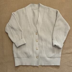 Lululemon Knit Button Front Cardigan Chunky Ribbed Oversized Long Sweater Small